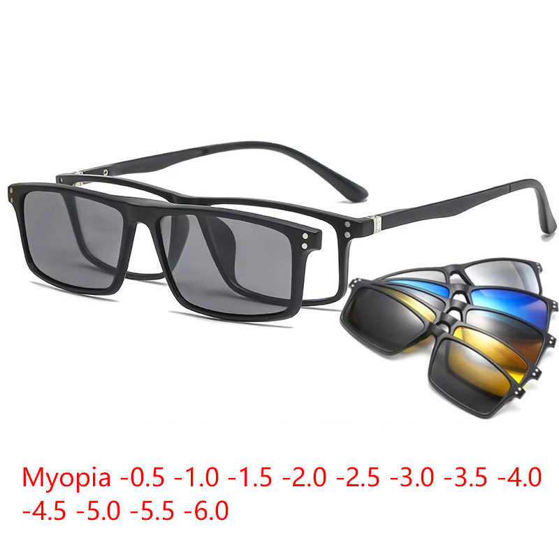 Reflector 5 In 1 - Krótkowzroczność Magnetyczne okulary przeciwsłoneczne Mężczyźni 5