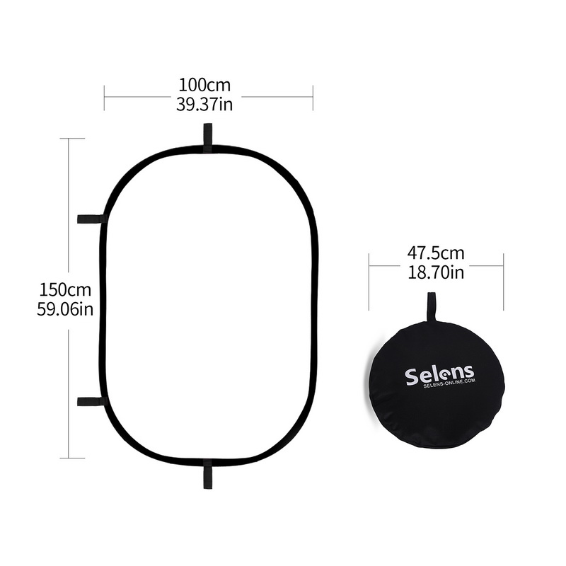 Reflector 5 In 1 - 100X150CM składany owalny odbłyśnik miękka tablica