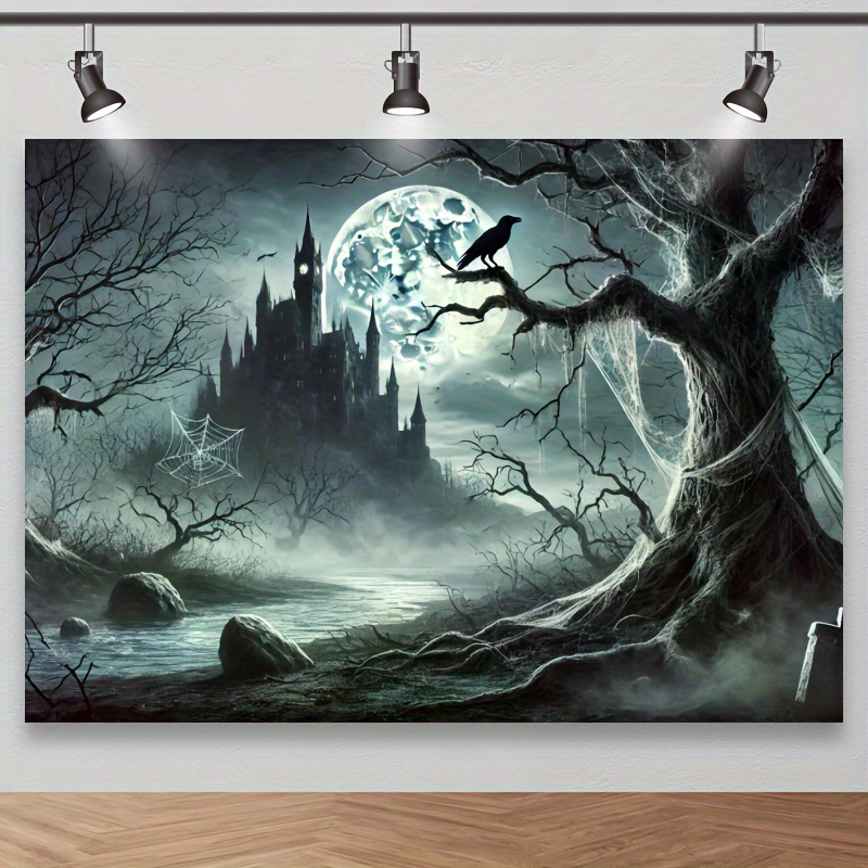 Tło Halloween z motywem zamku  – Photography Dark Cloth recenzja i cena