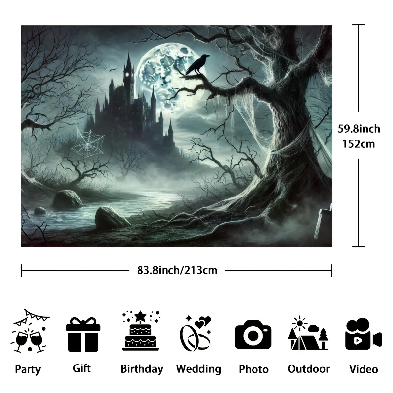 Tło Halloween z motywem zamku  – Photography Dark Cloth recenzja i cena