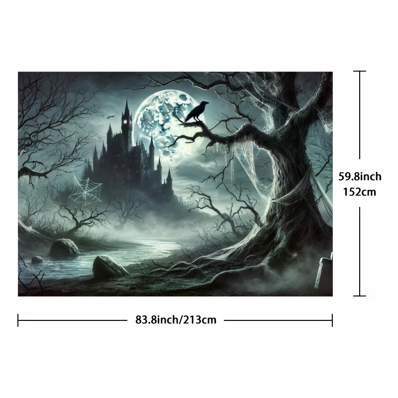 Tło Halloween z motywem zamku  – Photography Dark Cloth recenzja i cena
